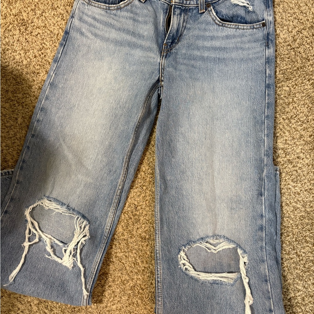 Levi's Light Blue Distressed Flare Jeans